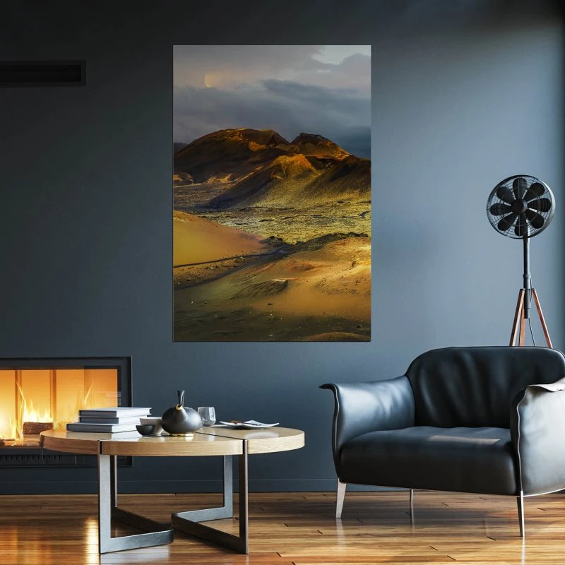 Poster 40x60cm im Hochformat, Lanzarote Spanien Berge & Gebirge