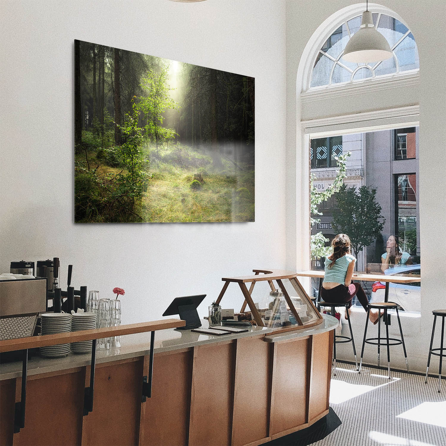 Wald & Bäume Lichtung als Acrylglasverbund Bild 110x50cm