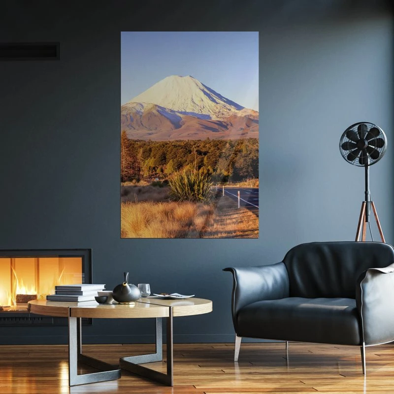 Poster 40x60cm im Hochformat, Vulkan Ngauruhoe Neuseeland Berge & Gebirge