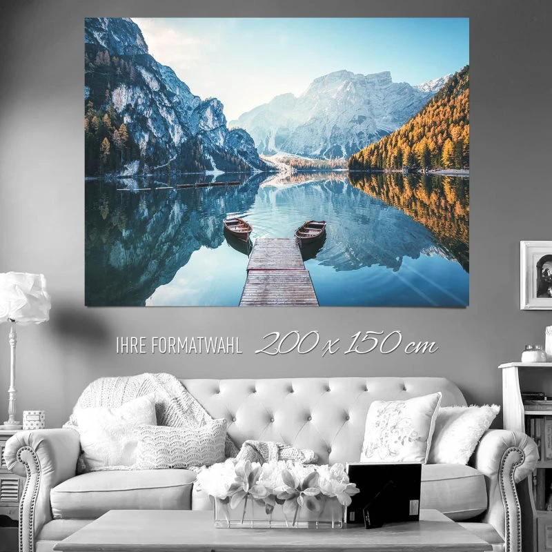 XXL Poster 200x150cm Berge & Gebirge Pragser Wildsee Dolomiten