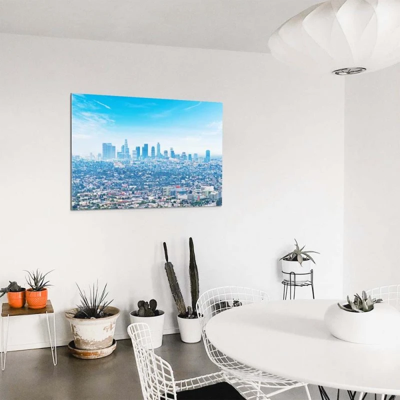Skyline Los Angeles Panorama als Acrylglasverbund Bild 50x50cm