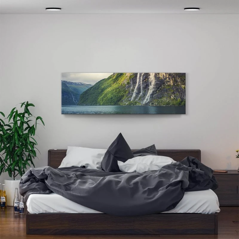 Wasserfall Seven Sisters als Leinwand Bild 150x50cm