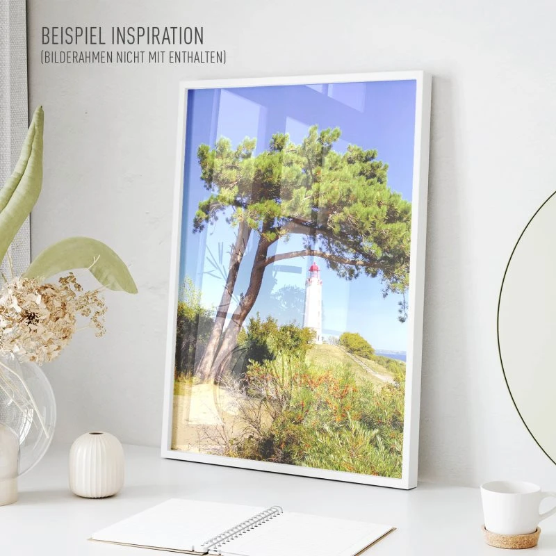 Poster 40x60cm im Hochformat, Leuttchtturm Hiddensee Ostsee Strand & Meer