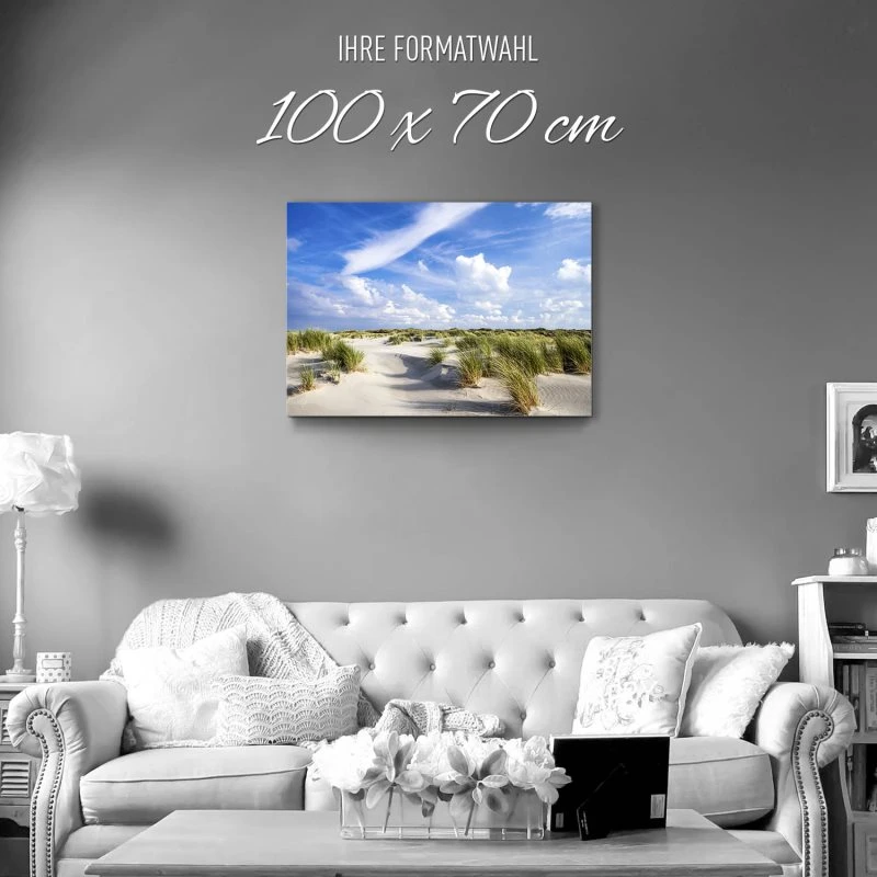 Alu-Dibond Bild Dünen Langenoog Nordsee, Strand & Meer, 100x70cm groß
