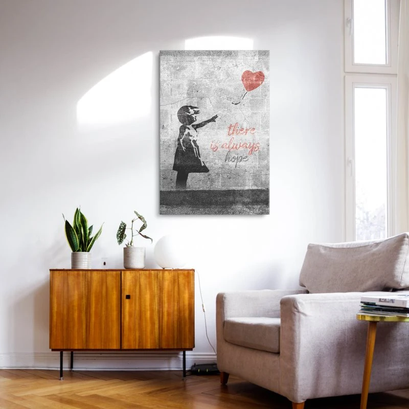 Leinwandbild 60x90cm Hochformat, Banksy Art there is always hope