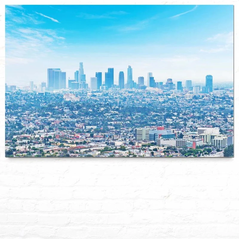Skyline Los Angeles Panorama als Alu-Dibond Bild 120x80cm