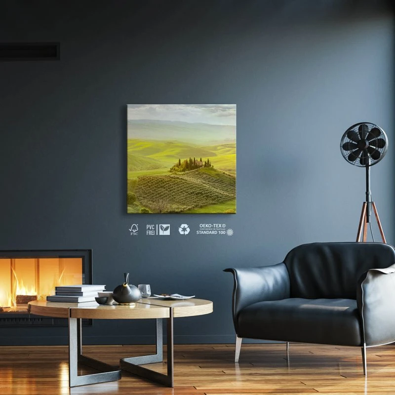 Landschaft Toskana, Italien als Leinwand Bild 80x80cm