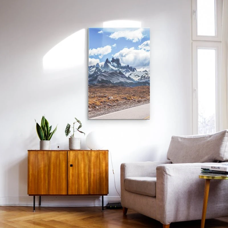 Hochformat Acrylglasverbund Bild, Berge & Gebirge Fitz Roy in 80x120cm größe