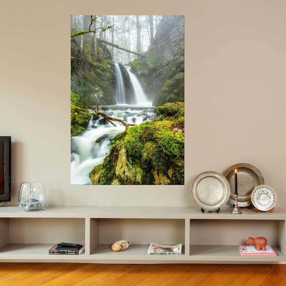 Wald & Bäume Wasserfall im Schwarzwald Poster XXL 100x150cm im Hochformat