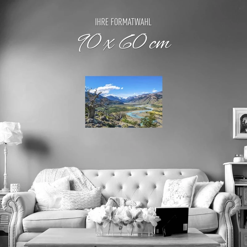 Poster 90x60cm groß, Berge & Gebirge Patagonien Flüsse
