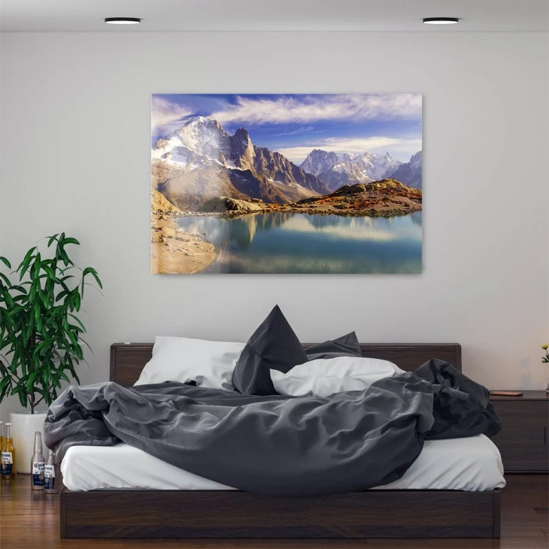 200x150cm großes Acrylglasbild, Berge & Gebirge Crystal Lakes Franz. Alpen