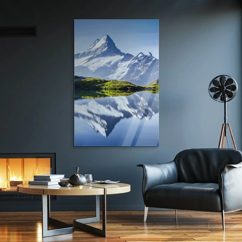 Berge & Gebirge im XXL Hochformat, Bachalpsee Schweiz als Acrylglasbild 100x150cm