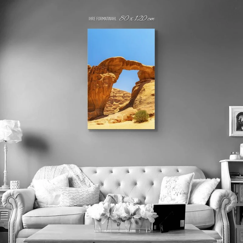 Alu-Dibond Bild im Hochformat, Berge & Gebirge Wadi Rum Wüste 80x120cm