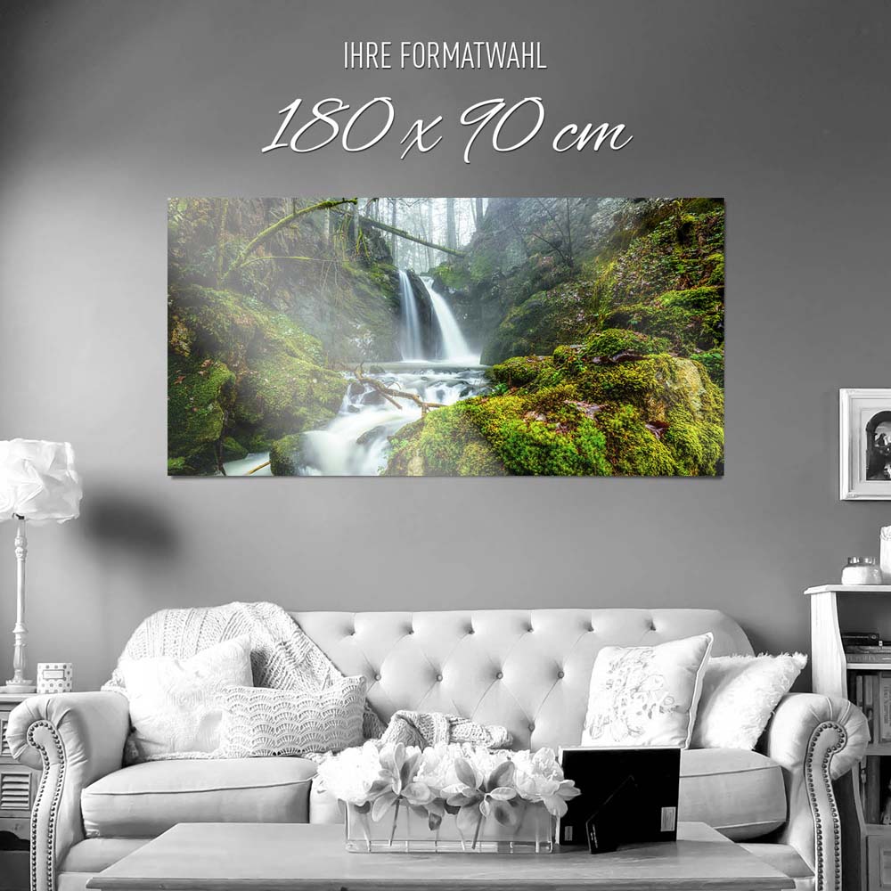 Großformat WandPoster Wald & Bäume Wasserfall im Schwarzwald, 180x90cm