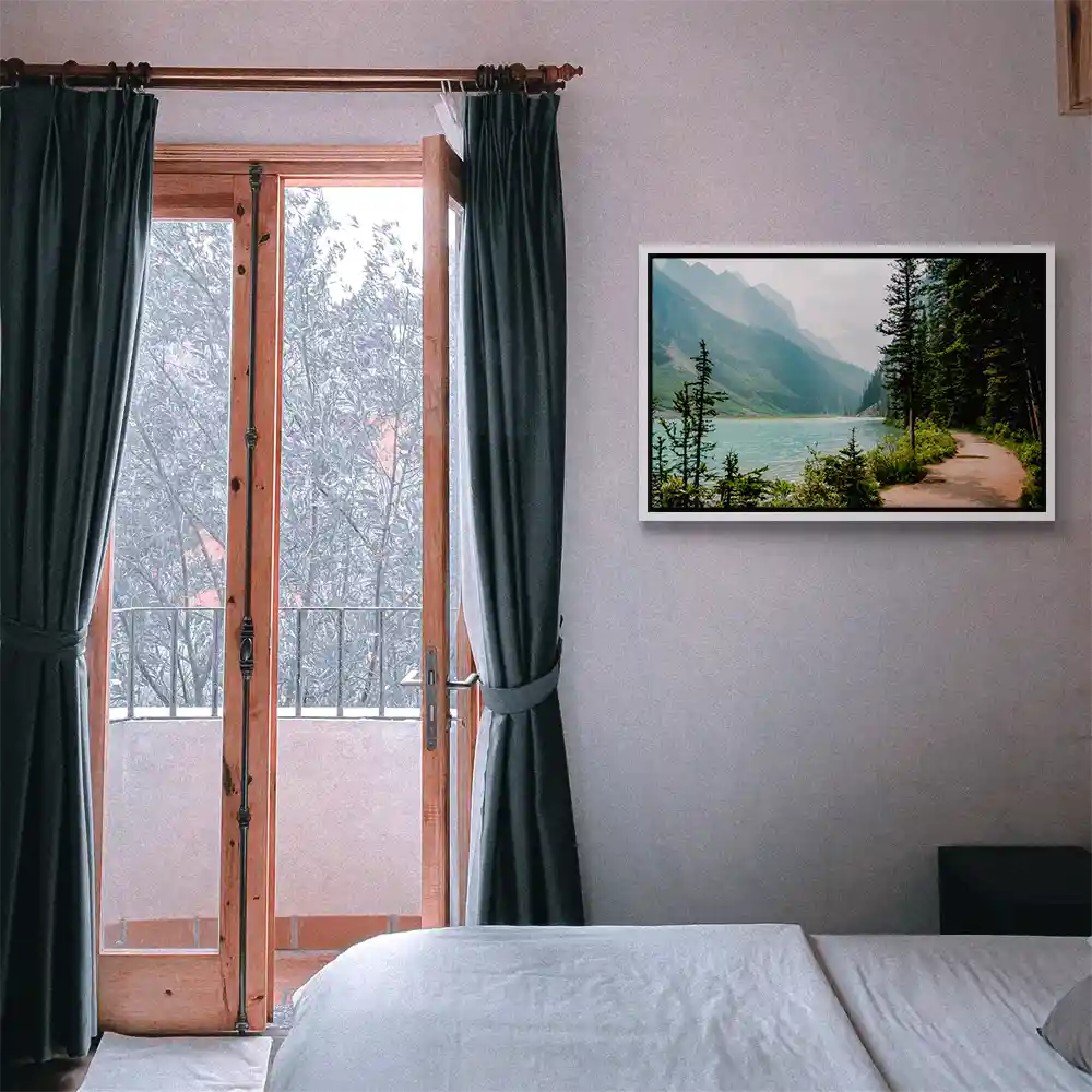 Flüsse & Seen Banff National Park Kanada im weißen Bilderrahmen, 60x40cm