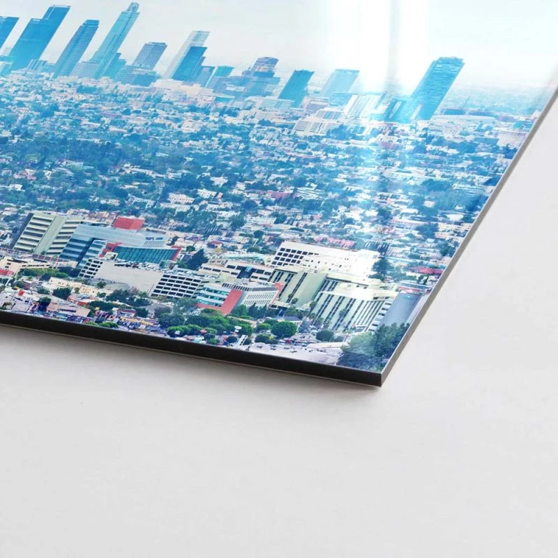 Skyline Los Angeles Panorama als Acrylglasverbund Bild 50x50cm