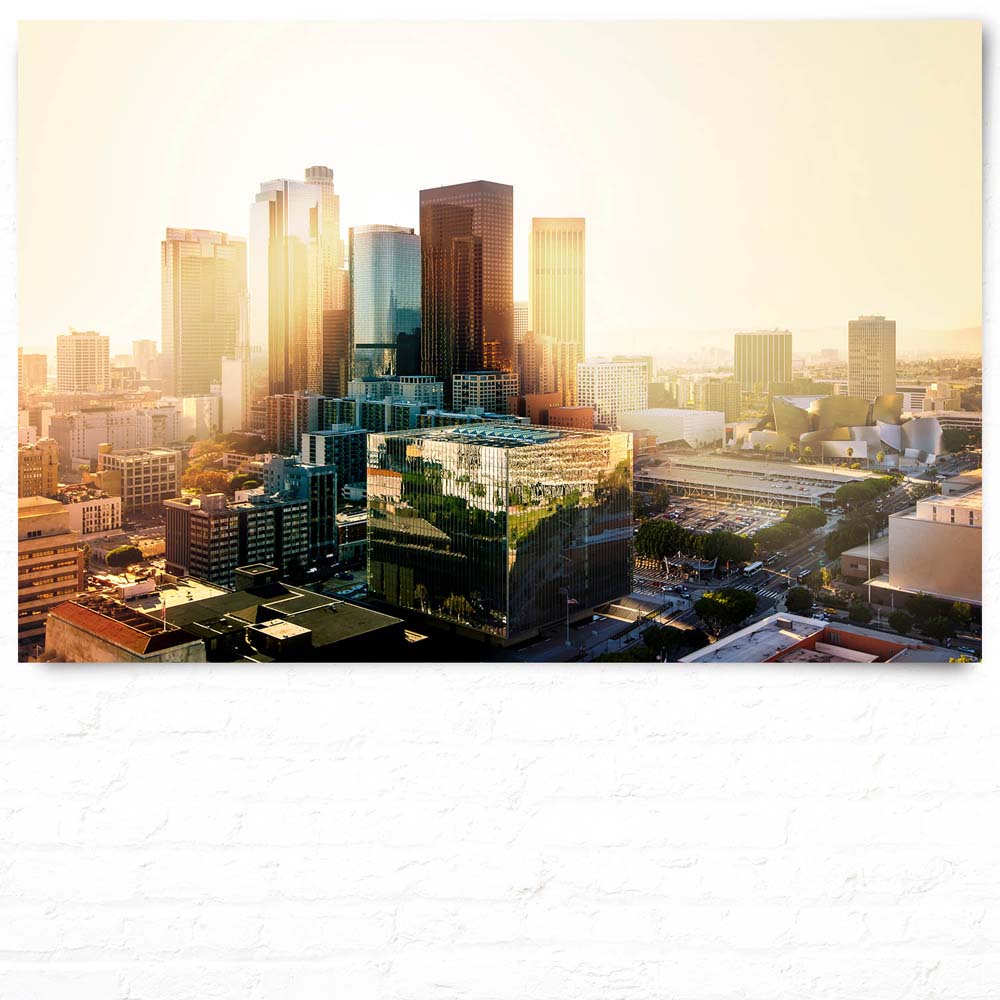 Poster 120x80cm groß, Skyline Los Angeles Sunset