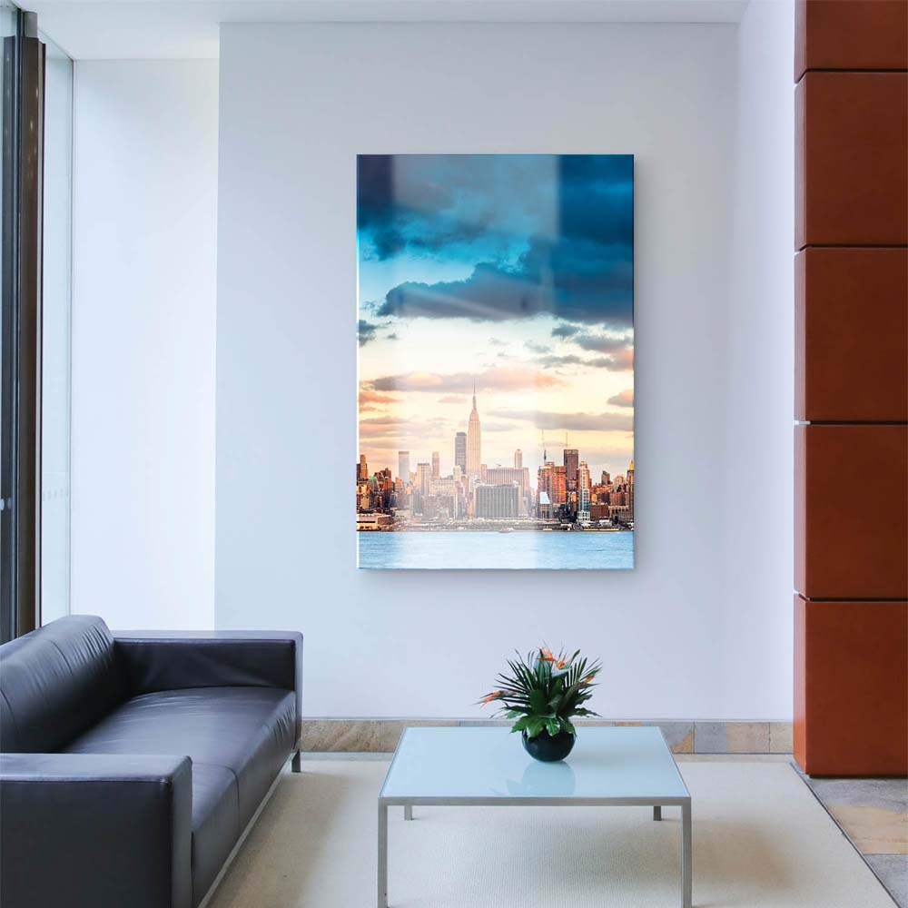 Skyline im Hochformat, Panorama von New York als Acrylglas Bild 60x90cm