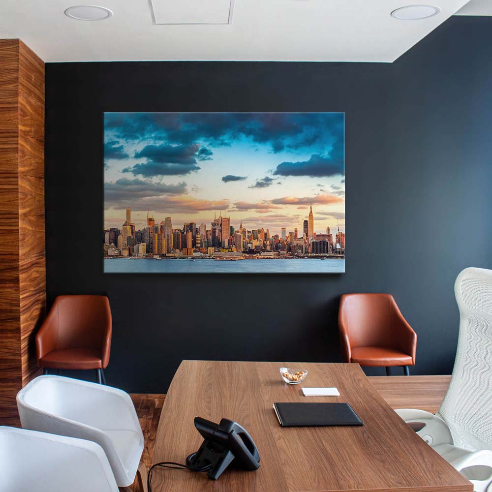 Keilrahmenbild Hochformat, Skyline, Panorama von New York 60x90cm groß