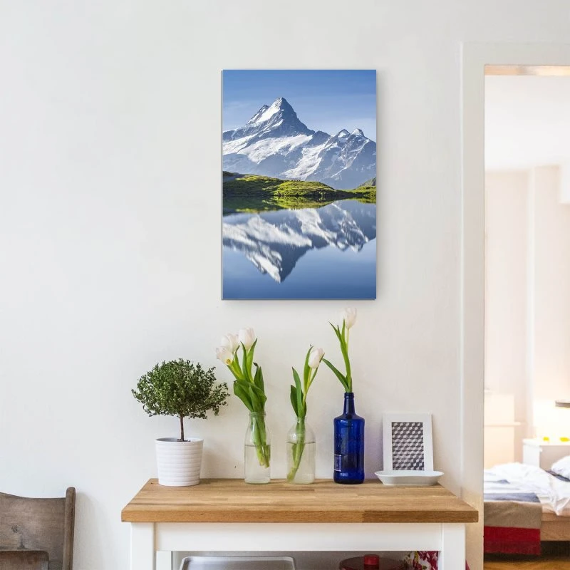 XXL Berge & Gebirge Alu-Dibond Bild im Hochformat 100x150cm, Motiv Bachalpsee Schweiz
