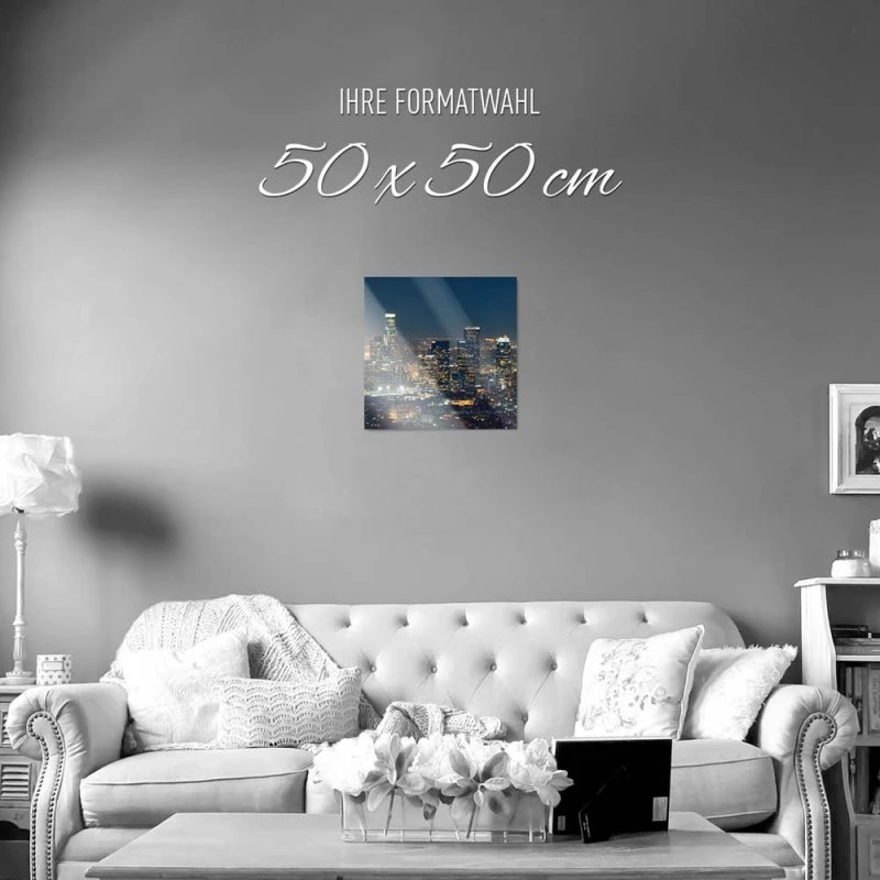 WandPoster Skyline Los Angeles Nachts, 50x50cm