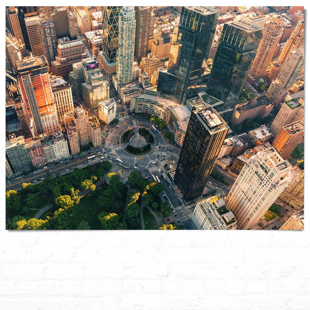 Poster Columbus Circle NYC Skyline, 100x75cm groß