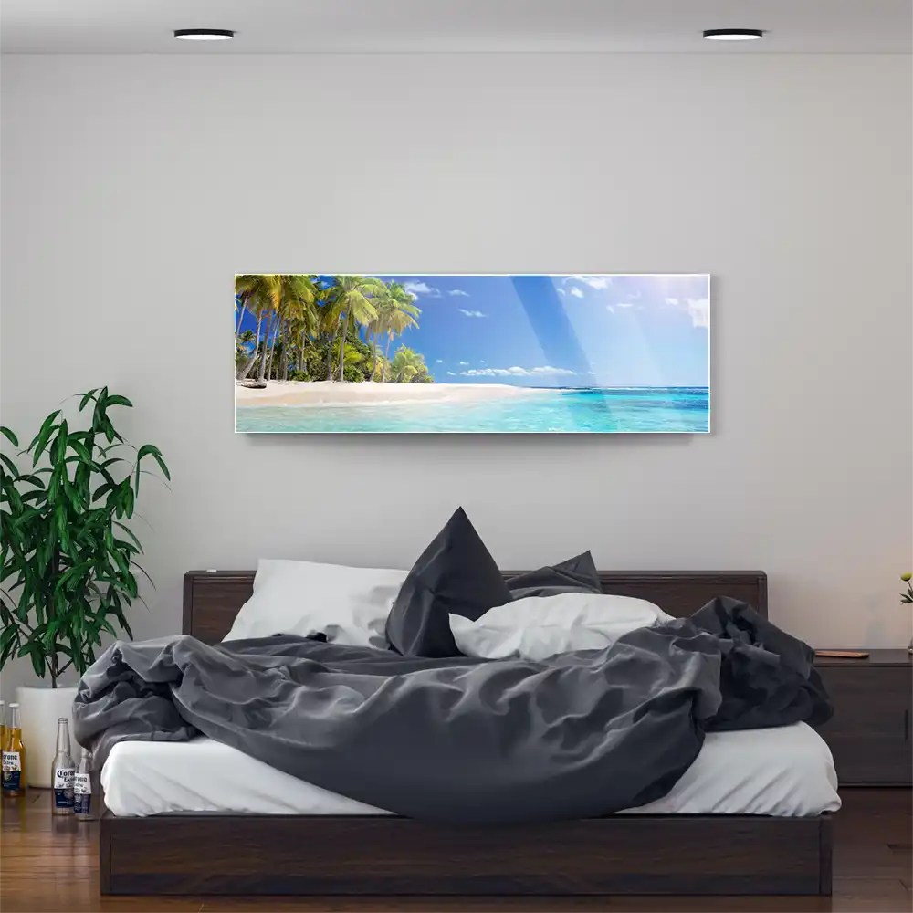 Acrylglasbild 150x50cm groß Strand & Meer Beach Palmen