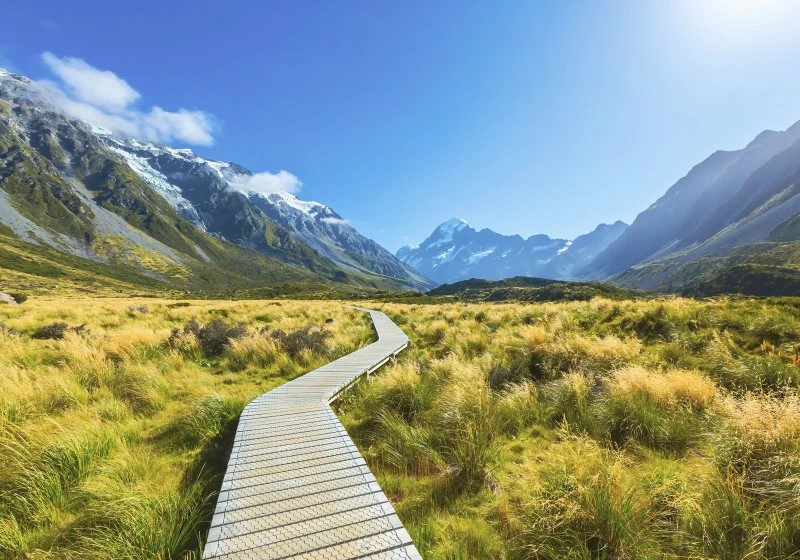 Berge & Gebirge Mount Cook National Park Neuseeland als Acrylglasverbund Bild 100x70cm