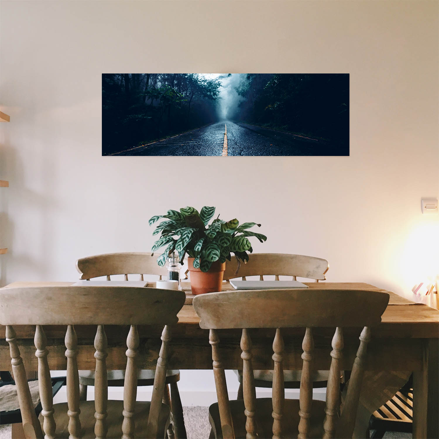 Poster 50x50cm Straßenperspektive Wald & Bäume