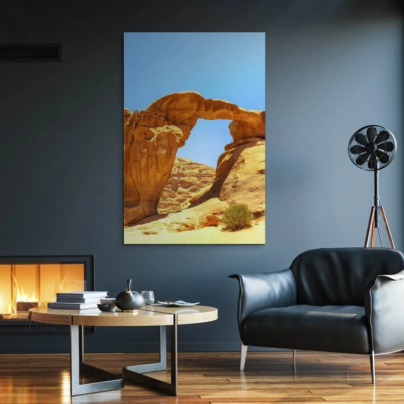 Alu-Dibond Bild im Hochformat, Berge & Gebirge Wadi Rum Wüste 80x120cm