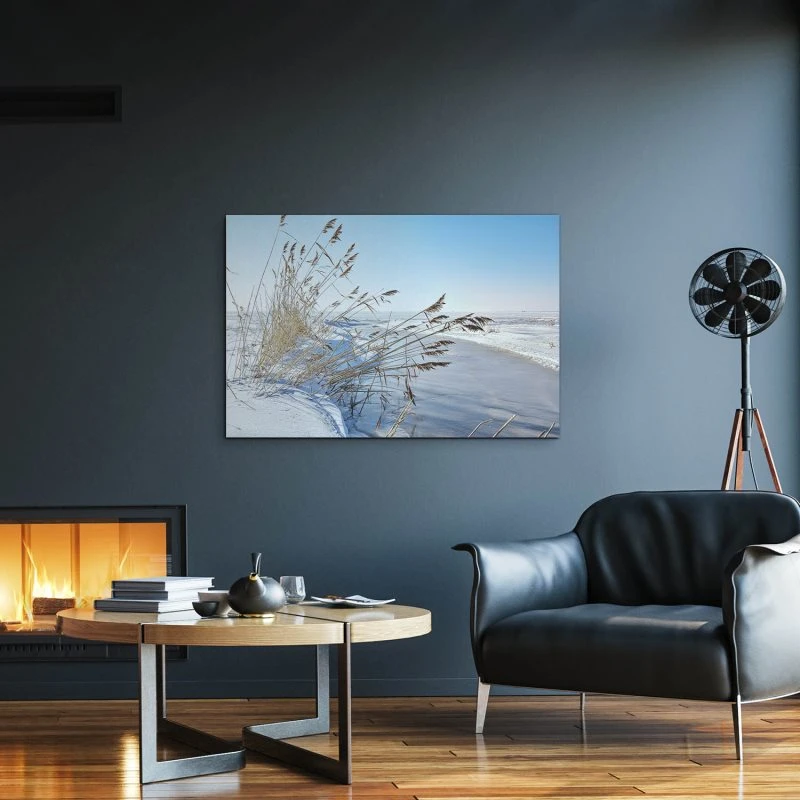 Strand & Meer Winterhafer Ostsee als Alu-Dibond Bild 120x60cm