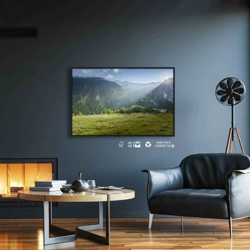 Berge & Gebirge Herbst Zillertal Tirol im schwarzen Bilderrahmen, 200x150cm
