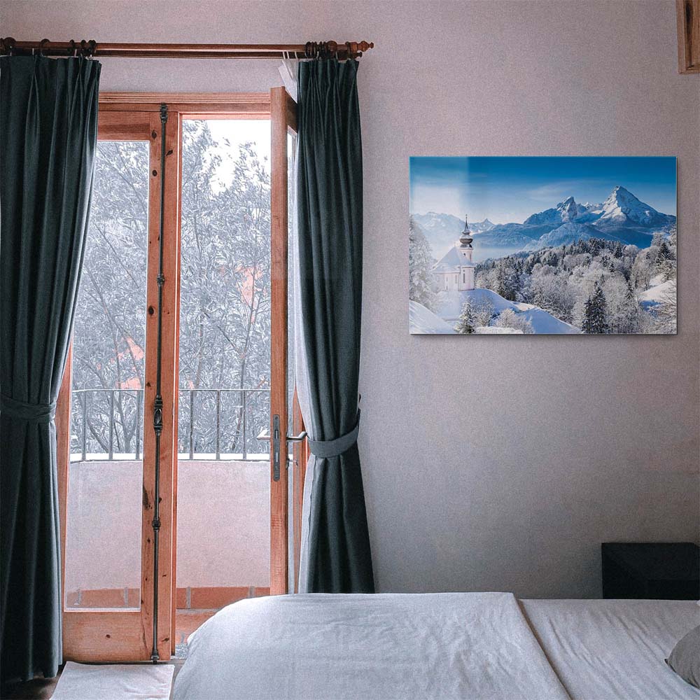 Berge & Gebirge Winter in den Alpen als Acrylglasverbund Bild 180x90cm