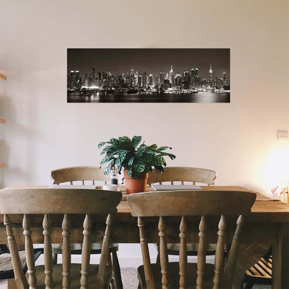 Poster 50x50cm New York nachts Skyline