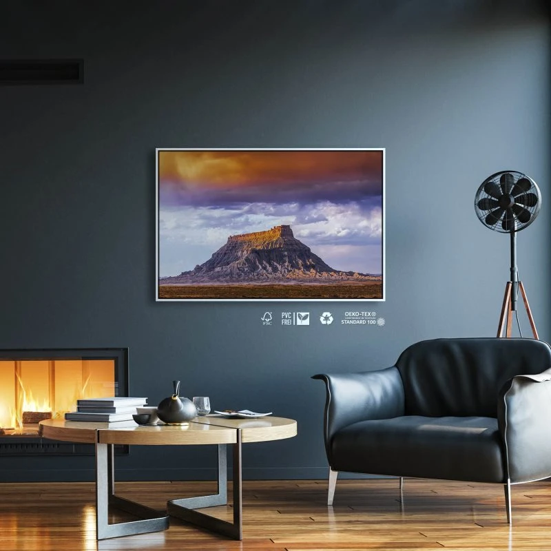 Berge & Gebirge factory butte USA im weißen Bilderrahmen, 160x120cm