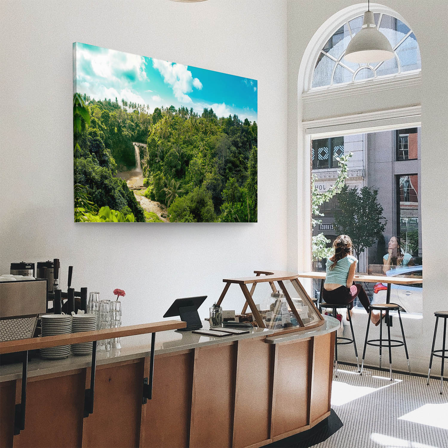 Leinwandbild 120x60cm Dschungel, Wasserfallpanorama