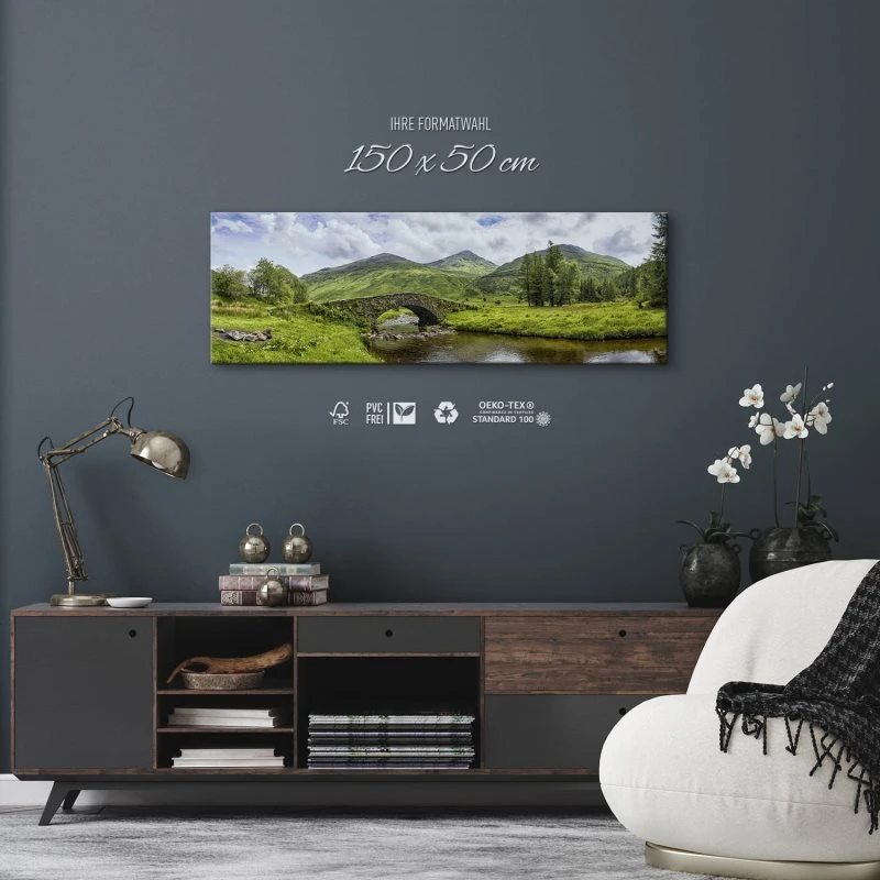 Berge & Gebirge Schottland Butter Bridge als Leinwand Bild 150x50cm