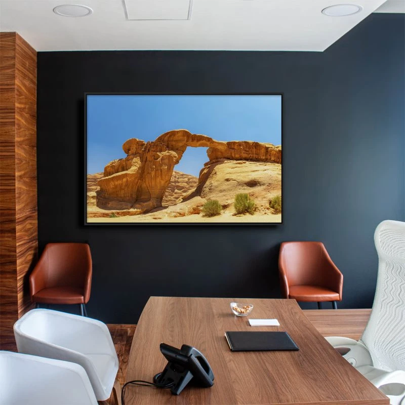 Berge & Gebirge Wadi Rum Wüste im schwarzen Bilderrahmen, 200x150cm