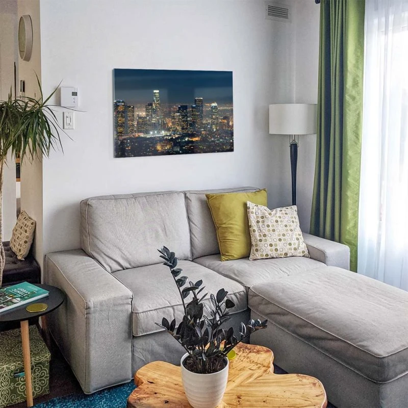 Skyline Los Angeles Nachts als Acrylglas Bild 50x50cm