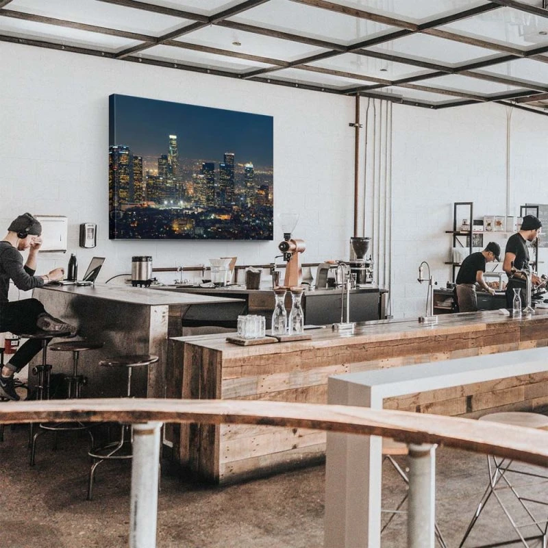 Skyline Los Angeles Nachts als Keilrahmenbild 200x150cm