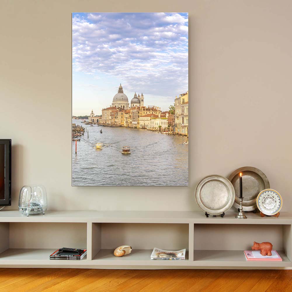 XXL Skyline Alu-Dibond Bild im Hochformat 100x150cm, Motiv Canal Grande in Venedig