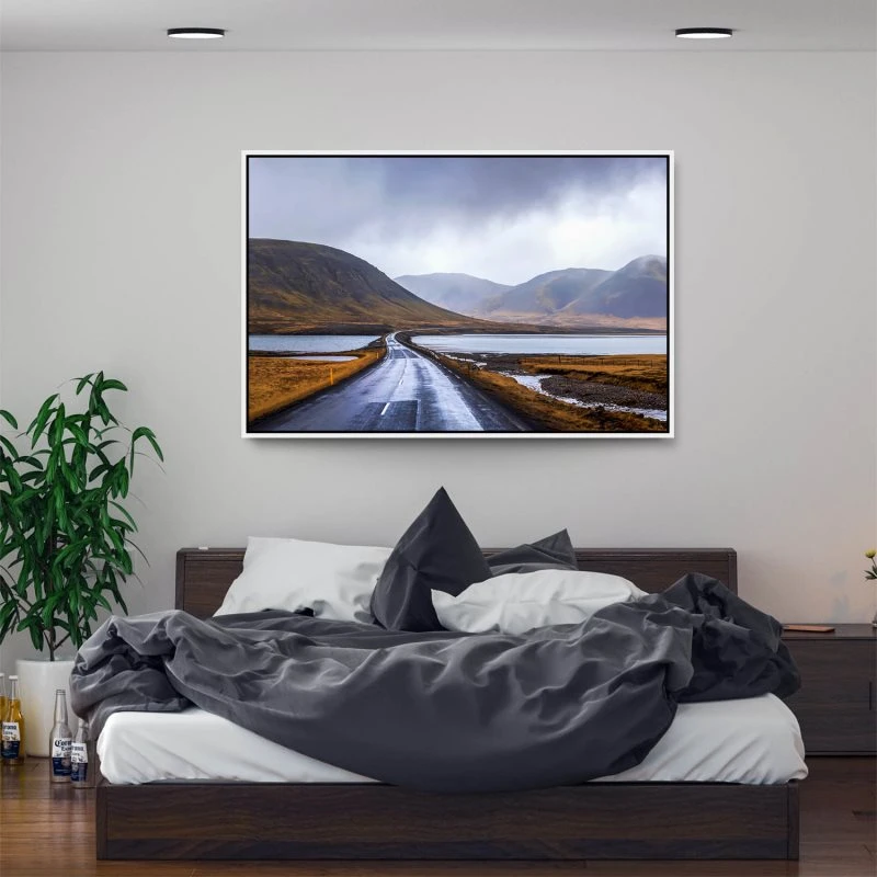 Berge & Gebirge Halbinsel Snæfellsnes Island im weißen Bilderrahmen, 150x100cm
