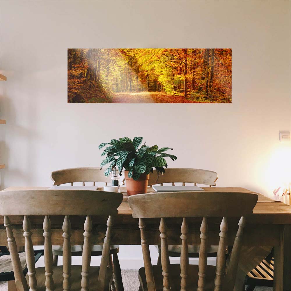 Großformat WandPoster Wald & Bäume Goldener Waldweg, 180x90cm