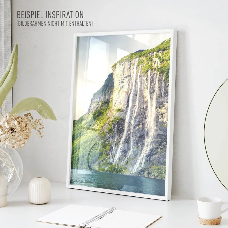 Poster 40x60cm im Hochformat, Seven Sisters Wasserfall