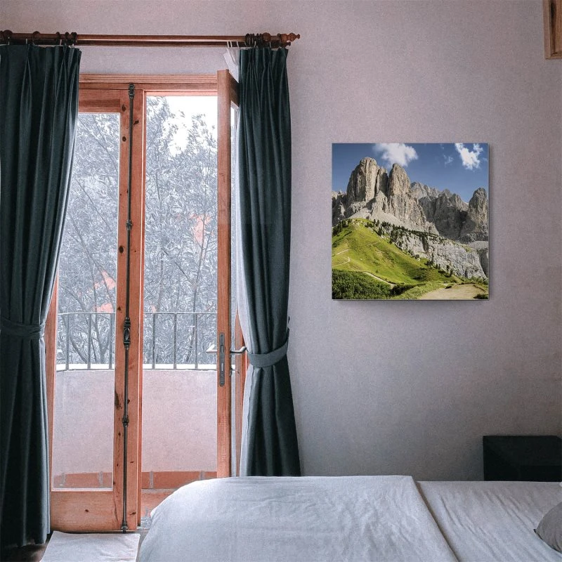 Berge & Gebirge Dolomiten Panorama als Alu-Dibond Bild 50x50cm
