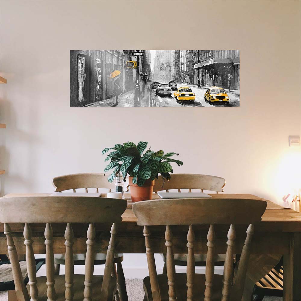 WandPoster Skyline Gemäldeoptik, schwarz weiß, , 50x50cm