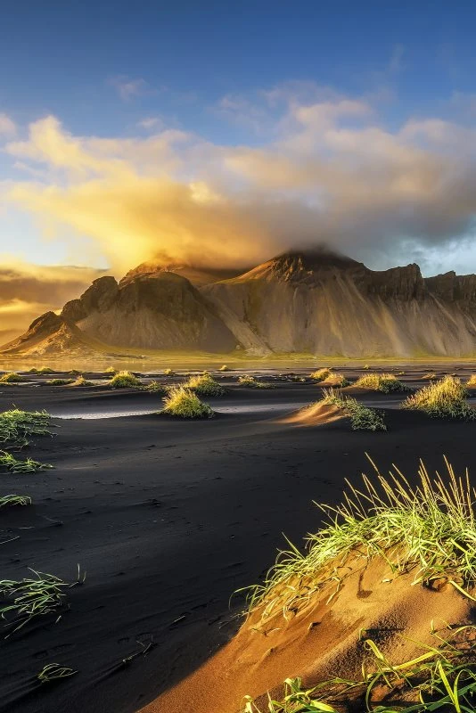 Berge & Gebirge im XXL Hochformat, Vestrahorn Island als Acrylglasbild 100x150cm