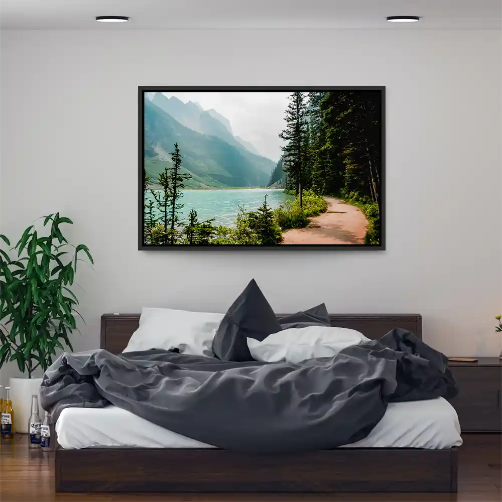 Flüsse & Seen Banff National Park Kanada im schwarzen Bilderrahmen, 150x100cm