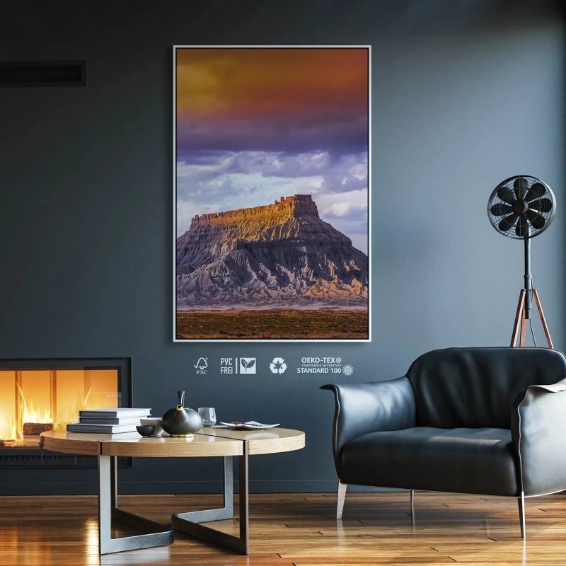 Berge & Gebirge im Hochformat 80x120cm factory butte USA mit weißen Bilderrahmen