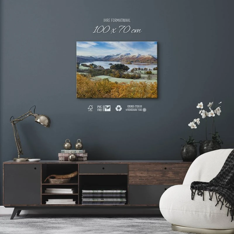 Leinwandbild Berge & Gebirge Derwent Water England 100x70cm
